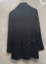 Load image into Gallery viewer, Guess Womens Black Long Sleeve Collared Pockets Belted Full-Zip Pea Coat Size S
