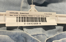 Load image into Gallery viewer, New York &amp; Company Womens Light Blue Denim Paperbag Jeans Pants Size 4
