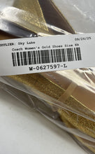 Load image into Gallery viewer, Coach Womens Lia Gold Leather Bow Round Toe Slip-On Block Pump Heels Size 8 B
