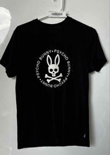 Load image into Gallery viewer, Psycho Bunny Mens Black Pima Cotton Short Sleeve Crew Neck Graphic T-Shirt Sz 3
