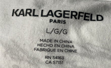 Load image into Gallery viewer, Karl Lagerfeld Womens White Black Short Sleeve Crew Neck Graphic T-Shirt Size L
