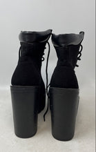 Load image into Gallery viewer, MDE Womens Black Suede Round Toe Block Heel Lace-Up Ankle Booties Size EUR 37

