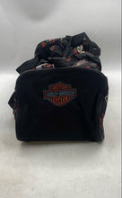 Load image into Gallery viewer, Harley-Davidson Mens Black All Over Print Adjustable Strap Zipper Duffle Bag
