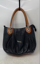 Load image into Gallery viewer, Valentina Womens Black Brown Pebbled Leather Double Handle Zip Top Shoulder Bag
