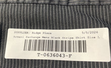 Load image into Gallery viewer, Armani Exchange Mens Black Striped Long Sleeve Collared Button-Up Shirt Size L
