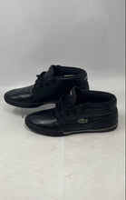 Load image into Gallery viewer, Lacoste Mens Ampthill Black Leather Lace-Up Mid Top Sneaker Shoes Size 9.5
