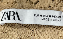 Load image into Gallery viewer, Zara Womens Beige Crochet Knitted Long Sleeve Cardigan Sweater Size Medium
