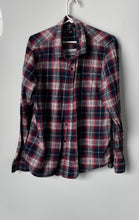 Load image into Gallery viewer, Forever 21 Mens Red Blue Plaid Cotton Long Sleeve Button-Up Shirt Size XL
