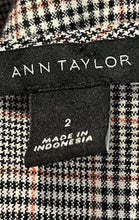 Load image into Gallery viewer, Ann Taylor Womens Multicolor Houndstooth Print Long Sleeve Blouse Top Size 2
