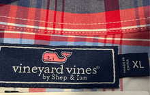 Load image into Gallery viewer, Vineyard Vines Mens Blue Red Plaid Long Sleeve Collared Button-Up Shirt Size XL
