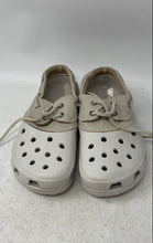 Load image into Gallery viewer, Crocs Unisex Classic Beige Leather Closed Toe Lace-Up Boat Shoes Size M 7 W 9
