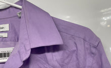 Load image into Gallery viewer, Calvin Klein Mens Purple Long Sleeve Slim Fit Wrinkle Free Dress Shirt Size M
