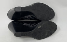 Load image into Gallery viewer, Authentic Tory Burch Womens Sally Black Wedge Pump Heels Size 7M Damaged Stained
