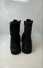 Load image into Gallery viewer, FDCP Mens Black Round Toe Lace-Up Ankle Combat Boots Size 280
