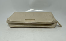 Load image into Gallery viewer, Bvlgari Womens Cream Embossed Zipper Travel Makeup Cosmetic Bag
