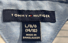 Load image into Gallery viewer, Tommy Hilfiger Kids White Printed Short Sleeve Collared Button-Up Shirt Size L
