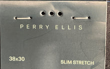 Load image into Gallery viewer, Perry Ellis Mens Black Slim Fit Stretch Flat Front Dress Pants Sz 38x30 With Tag
