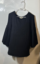 Load image into Gallery viewer, Max Studio Womens Black 3/4 Bell Sleeve Round Neck Blouse Top Size Large
