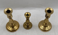 Load image into Gallery viewer, Set Of 3 Pcs Gold-Tone Collectible Home Decor Taper Candlestick Holder
