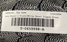 Load image into Gallery viewer, Zara Mens Black White Short Sleeve Spread Collar Button Front Blouse Top Size M
