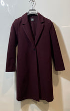Load image into Gallery viewer, Zara Womens Burgundy Long Sleeve Notch Lapel Button Front Overcoat Size Small
