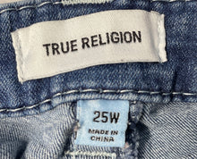 Load image into Gallery viewer, True Religion Womens Jennie Blue Denim Stretch Curvy Straight Leg Jeans Size 25W
