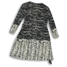 Load image into Gallery viewer, BCBGMAXAZRIA Womens Adele Black Beige Long Sleeve V-Neck Wrap Dress Size S
