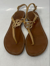 Load image into Gallery viewer, Authentic Tory Burch Womens Beige Flat Thong Sandals Size 7M Worn

