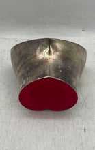 Load image into Gallery viewer, Silver-Plated Heart Shaped Decorative Candle Holder With Red Velvet Bottom
