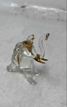 Load image into Gallery viewer, Clear Gold Glass Lucky Small Elephant Decorative Collectible Figurine
