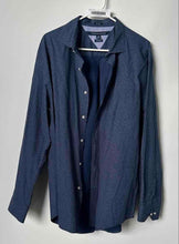 Load image into Gallery viewer, Tommy Hilfiger Mens Blue White Floral Print Custom Fit Button-Up Shirt Size XL
