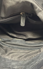 Load image into Gallery viewer, Alfani Womens Black Pebbled Leather Inner Pockets Tasseled Shoulder Handbag
