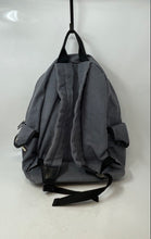 Load image into Gallery viewer, London Fog Unisex Gray &amp; Black Leather Trim Adjustable Strap Zip Luxury Backpack
