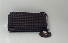 Load image into Gallery viewer, Zara Womens Brown Faux Leather Woven Adjustable Strap Flap Crossbody Bag
