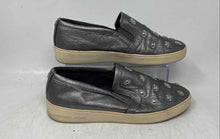 Load image into Gallery viewer, Michael Kors Womens Leo Silver Leather Studded Slip-On Sneakers Shoes Size 9M
