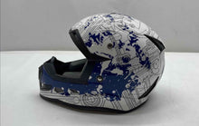 Load image into Gallery viewer, GLX White Blue Motocross Full Face Motorcycle Helmet Size M 51-52 CM
