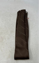 Load image into Gallery viewer, Oscar De La Renta Mens Brown Striped Formal Adjustable Designer Pointed Tie
