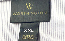 Load image into Gallery viewer, Worthington Womens Gray Pinstripe Blouse Top &amp; A-Line Skirt 2-Piece Set Size XXL
