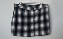 Load image into Gallery viewer, Fashion Nova Womens Black White Plaid Flat Front Back Zip Mini Skirt Size L
