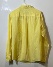 Load image into Gallery viewer, Tommy Hilfiger Mens Yellow Cotton Linen Custom Fit Button-Up Shirt Size Medium

