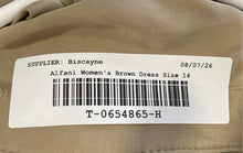Load image into Gallery viewer, Alfani Womens Brown Sleeveless Button Front Collared Shift Dress Size 14
