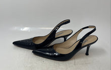 Load image into Gallery viewer, Charles David Womens Amy Black Leather Pointed Toe Slingback Heels Size 7.5B
