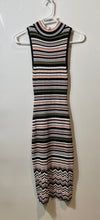 Load image into Gallery viewer, Bebe Womens Multicolor Striped Print Sleeveless Mock Neck Bodycon Dress Size S
