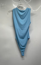 Load image into Gallery viewer, Zara Womens Blue Square Neck Sleeveless Stretch Bodysuit Blouse Top Size Small
