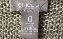 Load image into Gallery viewer, Chico's Womens Metallic Gold Open-Knit Textured Open-Front Cardigan Sweater Sz 0
