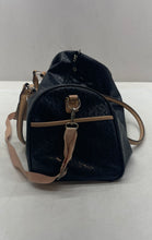 Load image into Gallery viewer, Guess Mens Black Monogram Print Double Handle Travel Weekender Duffle Bag
