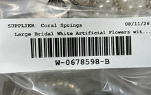 Load image into Gallery viewer, Large Bridal White Artificial Flowers With Crystals And Shapes Brooches
