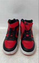 Load image into Gallery viewer, Nike Kids Court Borough Mid CD7783-602 Black And Red Sneakers Shoes Size 13.5C

