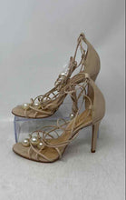 Load image into Gallery viewer, Schutz Womens Beige Leather Open Toe Stiletto Gladiator Heels Size 8B
