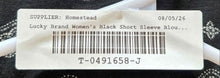 Load image into Gallery viewer, Lucky Brand Womens Black Geometric Short Flutter Sleeve Ruffle Blouse Top Size S
